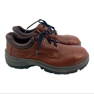 Hytest oxford steel toe brown womens size 11 wide work shoes k50061